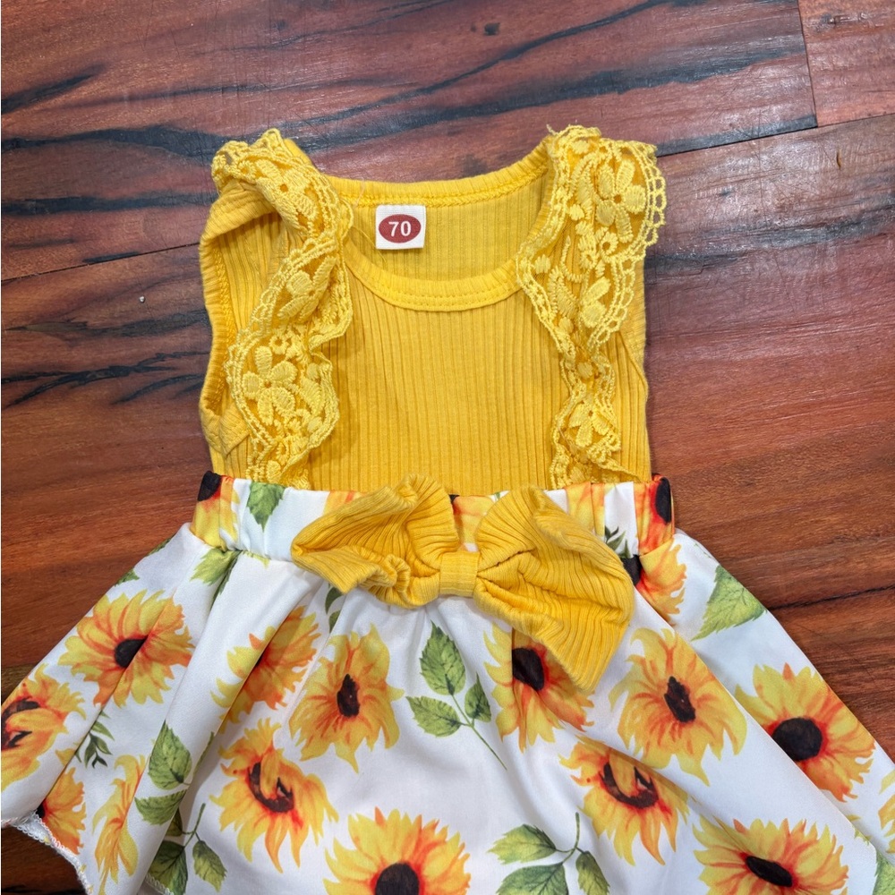 Yellow Sunflower Baby Dress